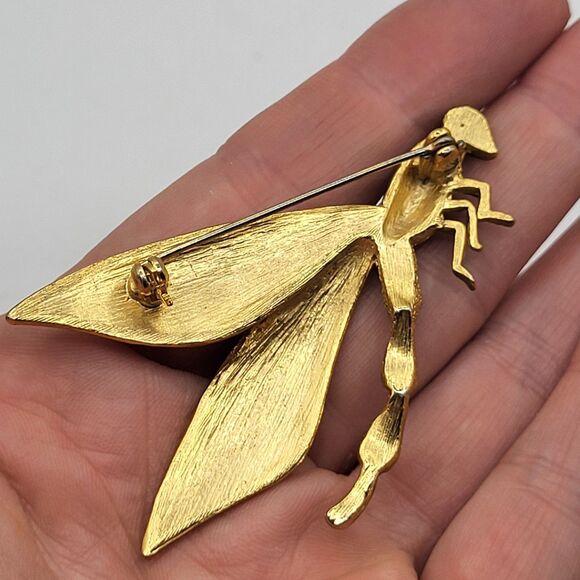 Vintage 70s Dragon Fly Brooch 2.5in long - Picture 3 of 3